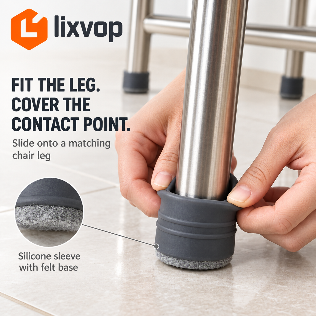 lixvop Round Furniture Leg Caps with Felt Pads — everyday use