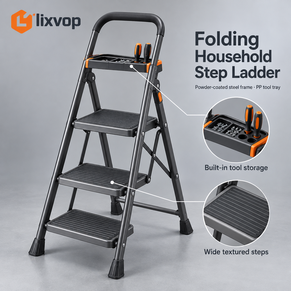lixvop Folding Utility Step Ladder — design overview