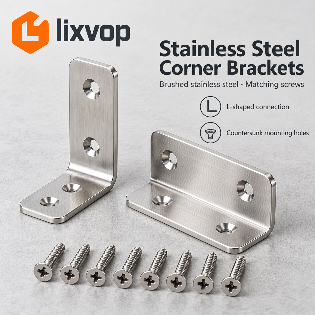 lixvop Metal L-Brackets with Matching Screws — design overview