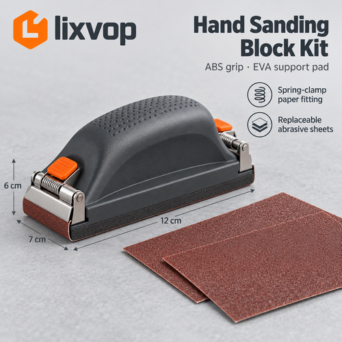 lixvop Ergonomic Hand Sanding Block with Sheets — design overview